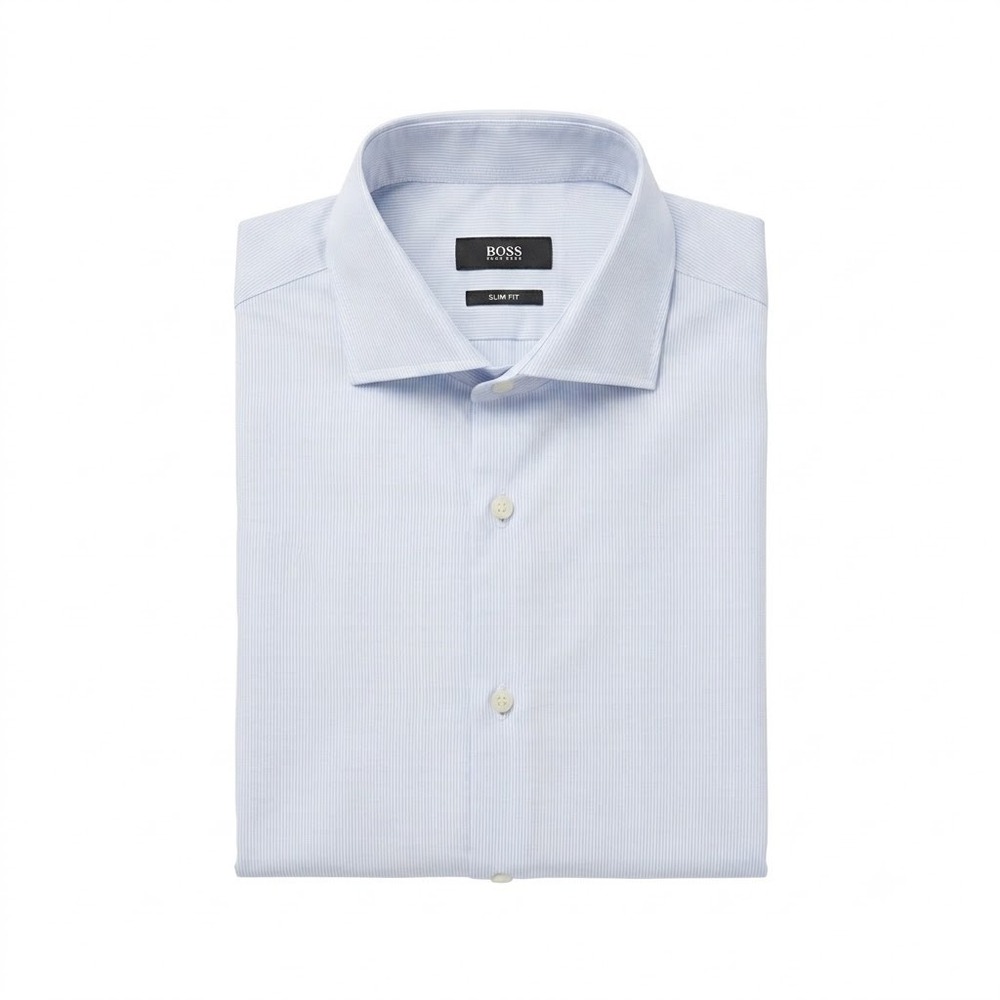 BOSS Hugo Boss Light Blue Dress Shirt L Cotton Old Money Office Ivy League